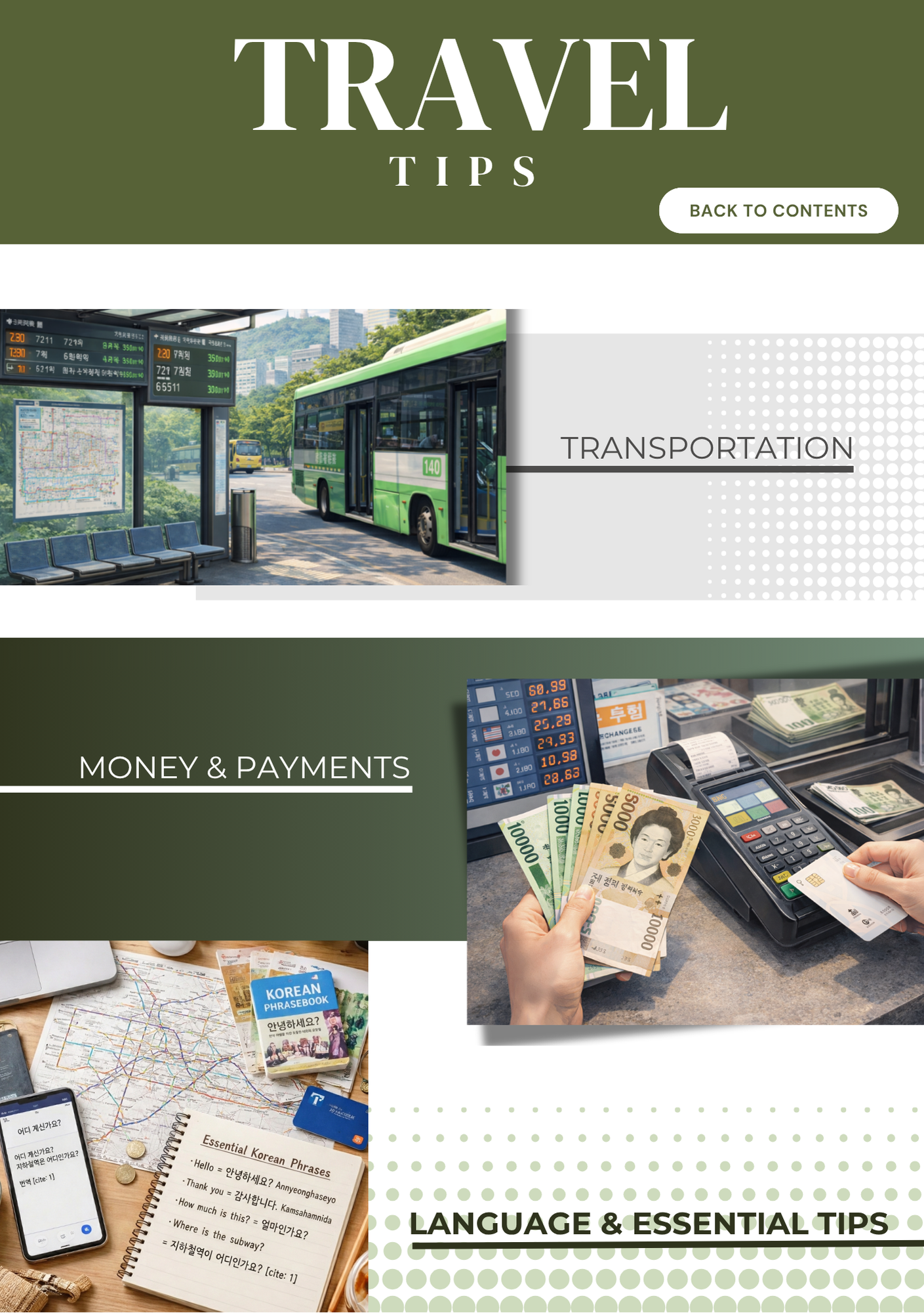 Korea travel tips guide preview page